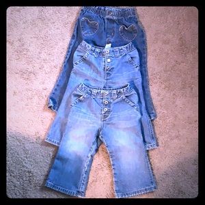 3 PAIRS OF JEANS - old navy + arizona - 18-24 mo